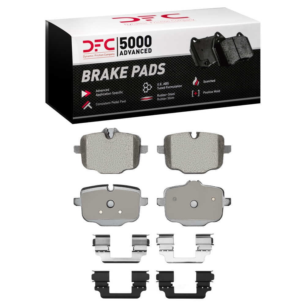 Dynamic Friction Company 1552-1850-01 DFC 5000 Advanced Brake Pads - Low Metallic and Hardware Kit