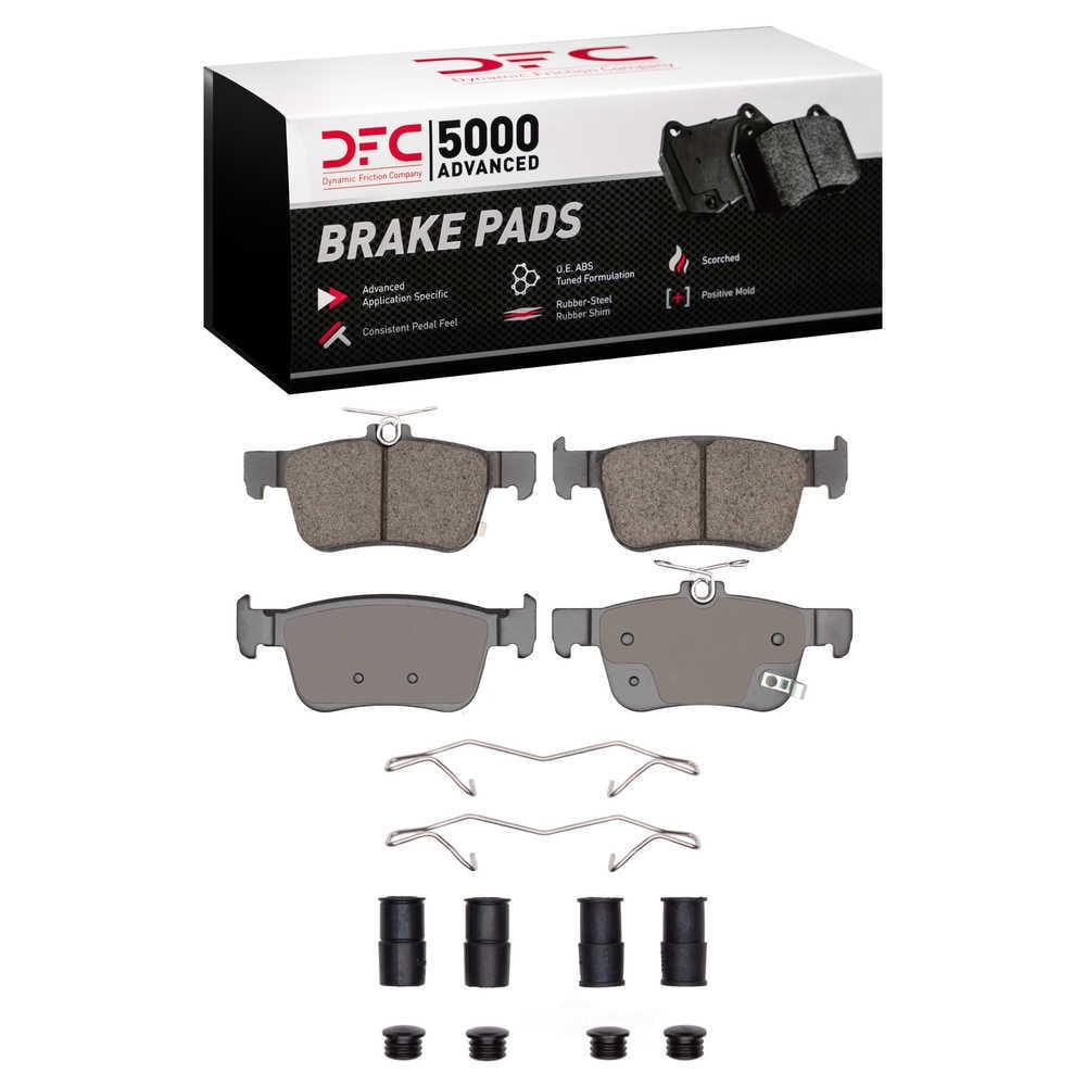 Dynamic Friction Company 1552-1878-01 DFC 5000 Advanced Brake Pads - Low Metallic and Hardware Kit