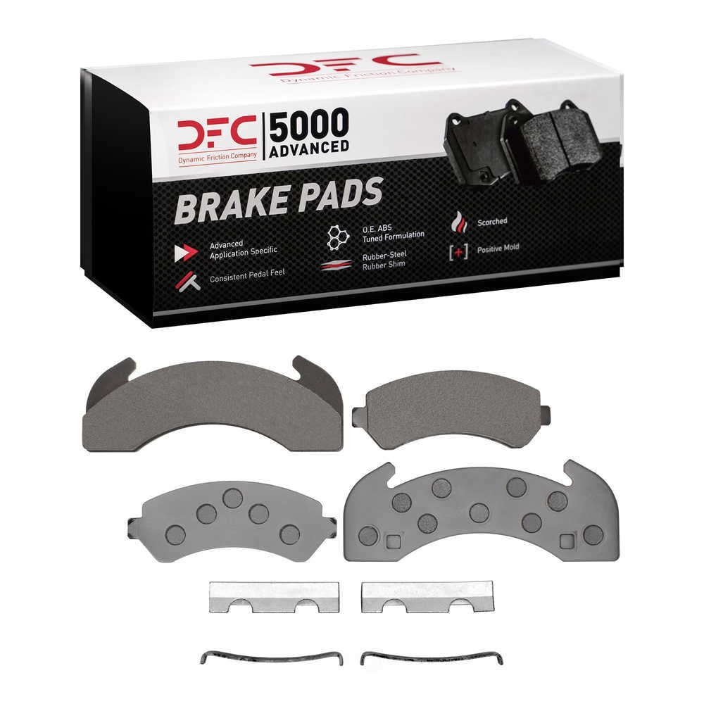 Dynamic Friction Company 1551-0225-01 DFC 5000 Advanced Brake Pads - Semi Metallic and Hardware Kit