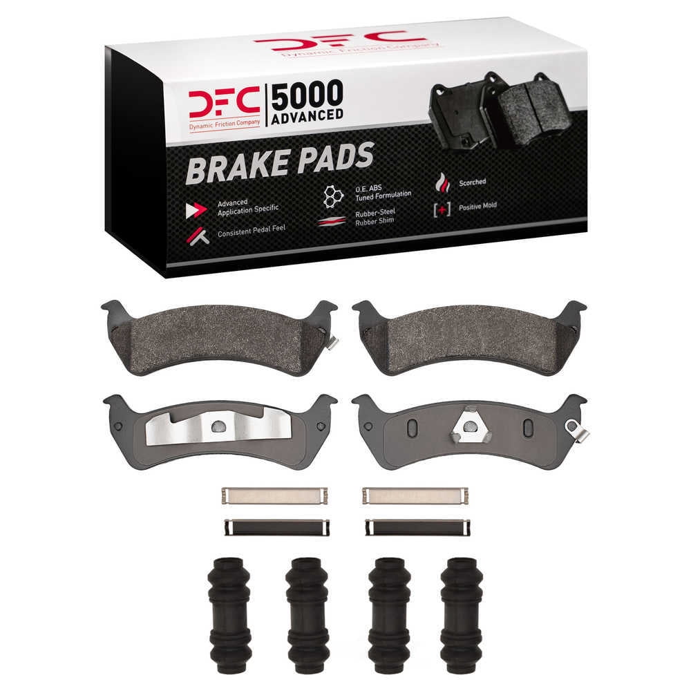Dynamic Friction Company 1551-0625-01 DFC 5000 Advanced Brake Pads - Semi Metallic and Hardware Kit