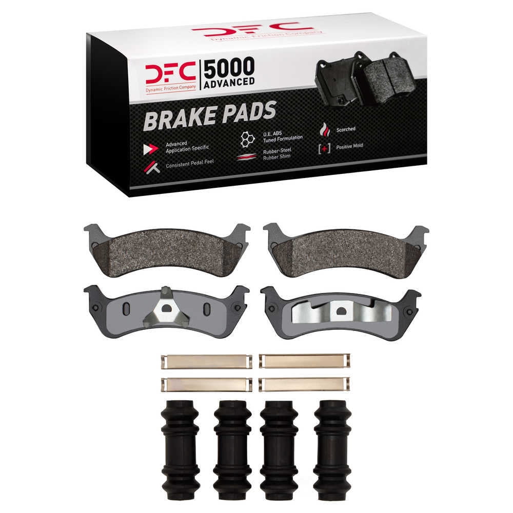 Dynamic Friction Company 1551-0667-01 DFC 5000 Advanced Brake Pads - Semi Metallic and Hardware Kit
