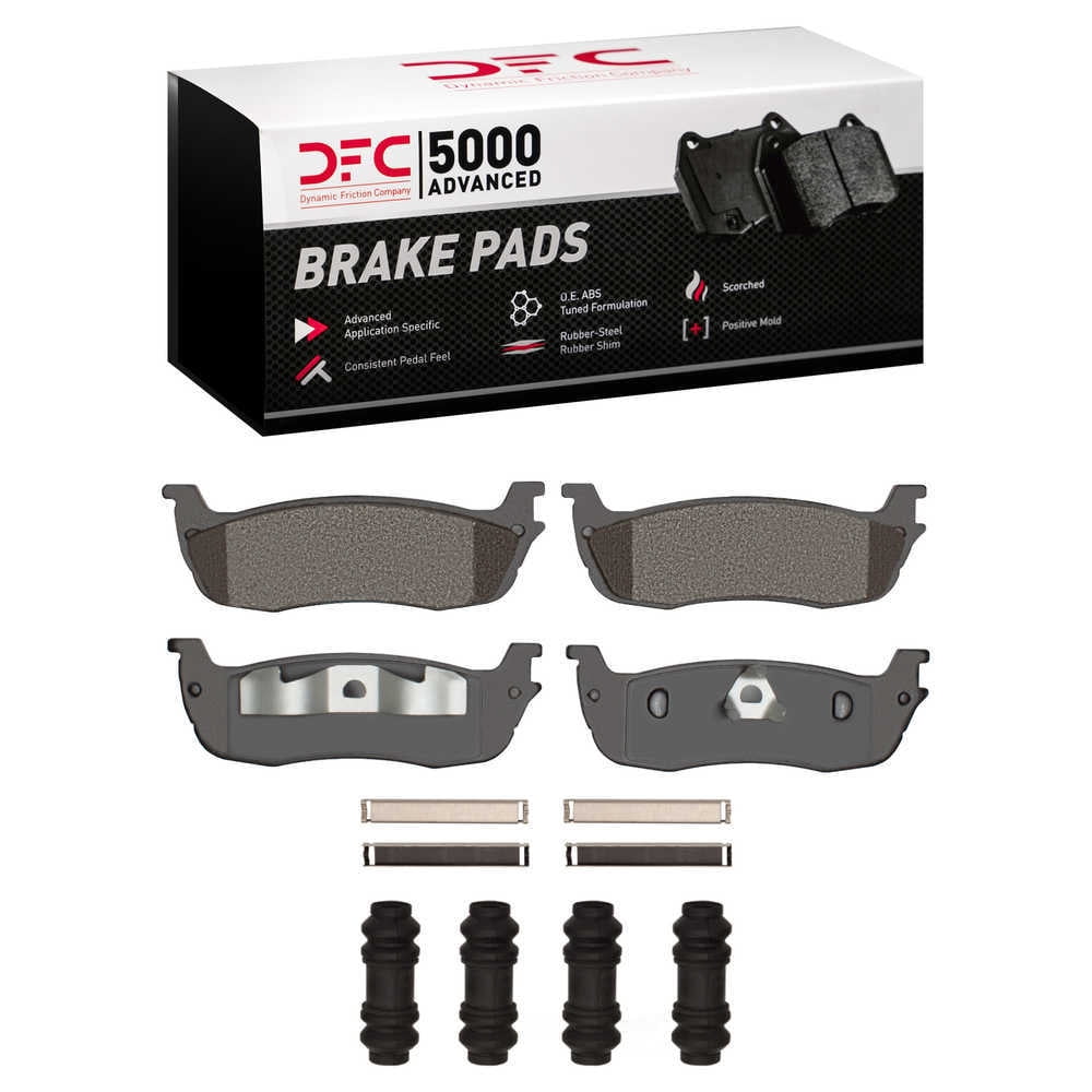 Dynamic Friction Company 1551-0711-01 DFC 5000 Advanced Brake Pads - Semi Metallic and Hardware Kit