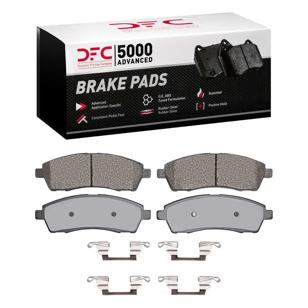 Dynamic Friction Company 1551-0757-01 DFC 5000 Advanced Brake Pads - Semi Metallic and Hardware Kit