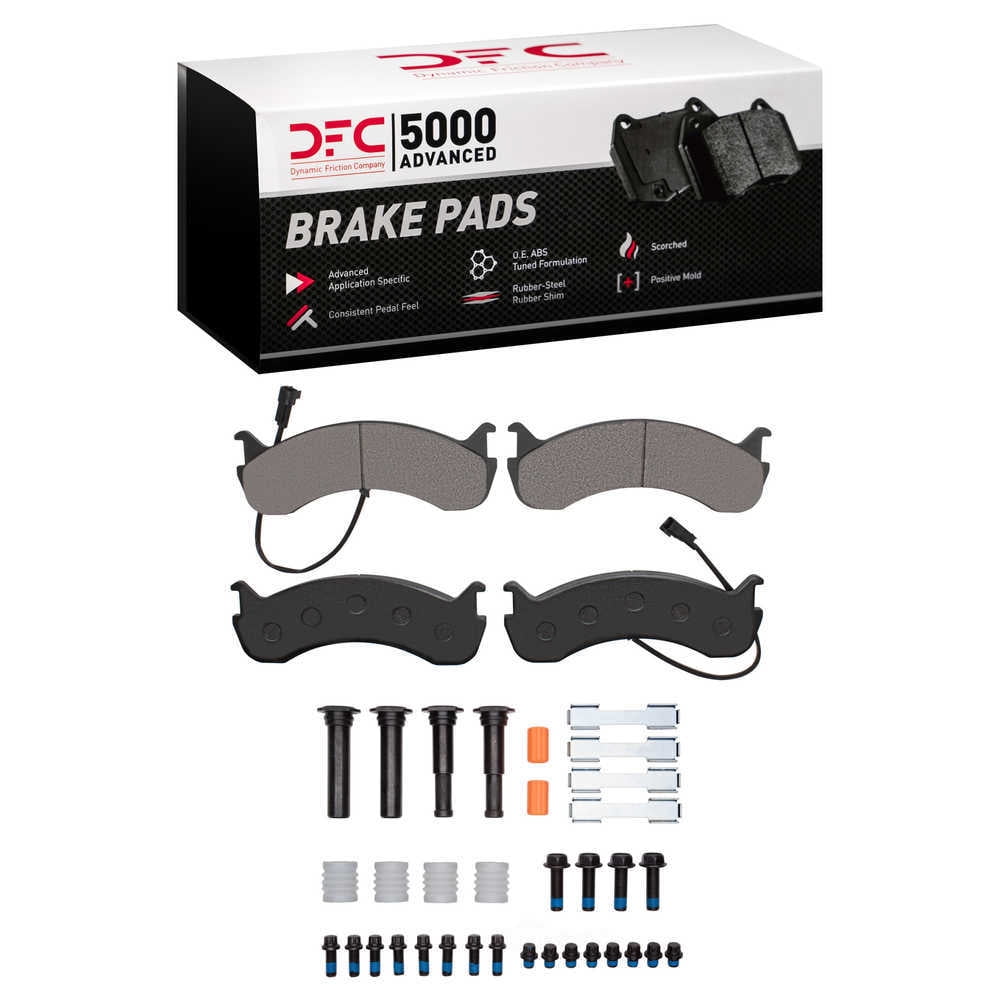 Dynamic Friction Company 1551-0786-21 DFC 5000 Advanced Brake Pads - Semi Metallic and Hardware Kit