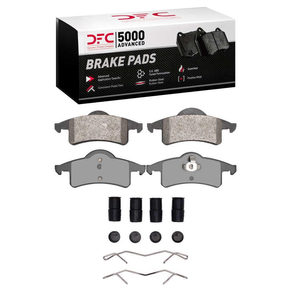 Dynamic Friction Company 1551-0791-01 DFC 5000 Advanced Brake Pads - Semi Metallic and Hardware Kit