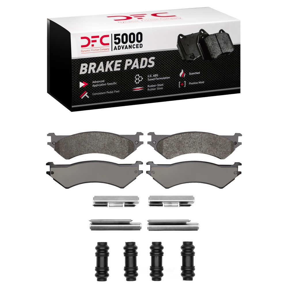 Dynamic Friction Company 1551-0802-01 DFC 5000 Advanced Brake Pads - Semi Metallic and Hardware Kit