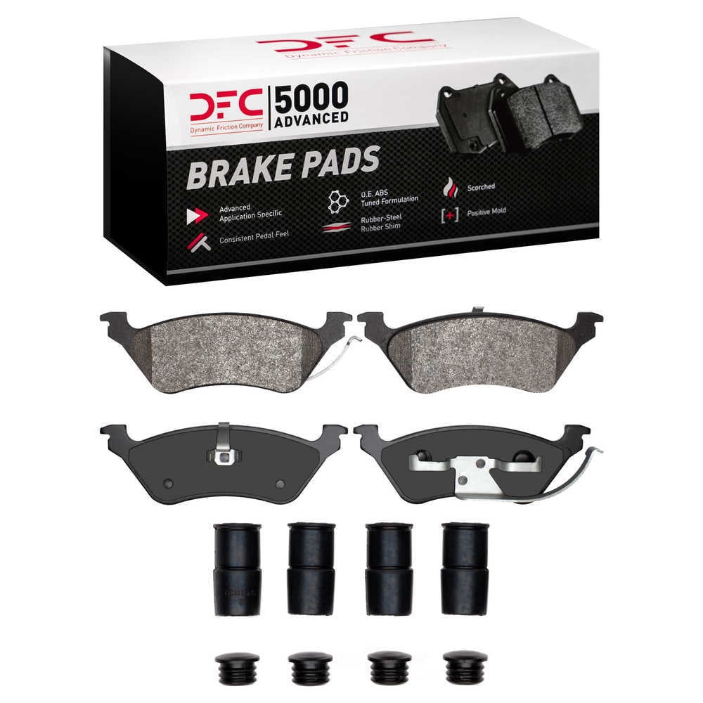 Dynamic Friction Company 1551-0858-01 DFC 5000 Advanced Brake Pads - Semi Metallic and Hardware Kit