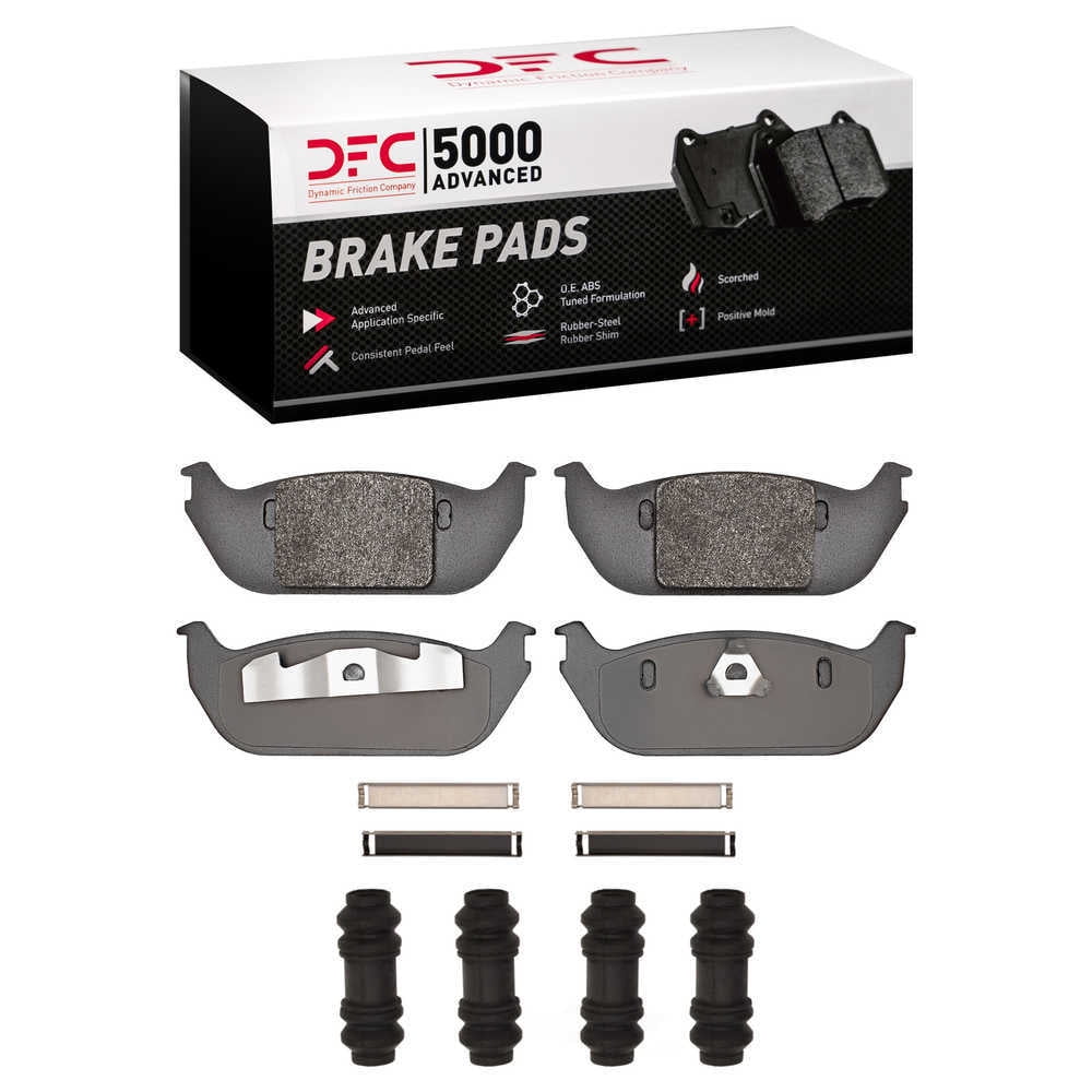Dynamic Friction Company 1551-0952-01 DFC 5000 Advanced Brake Pads - Semi Metallic and Hardware Kit