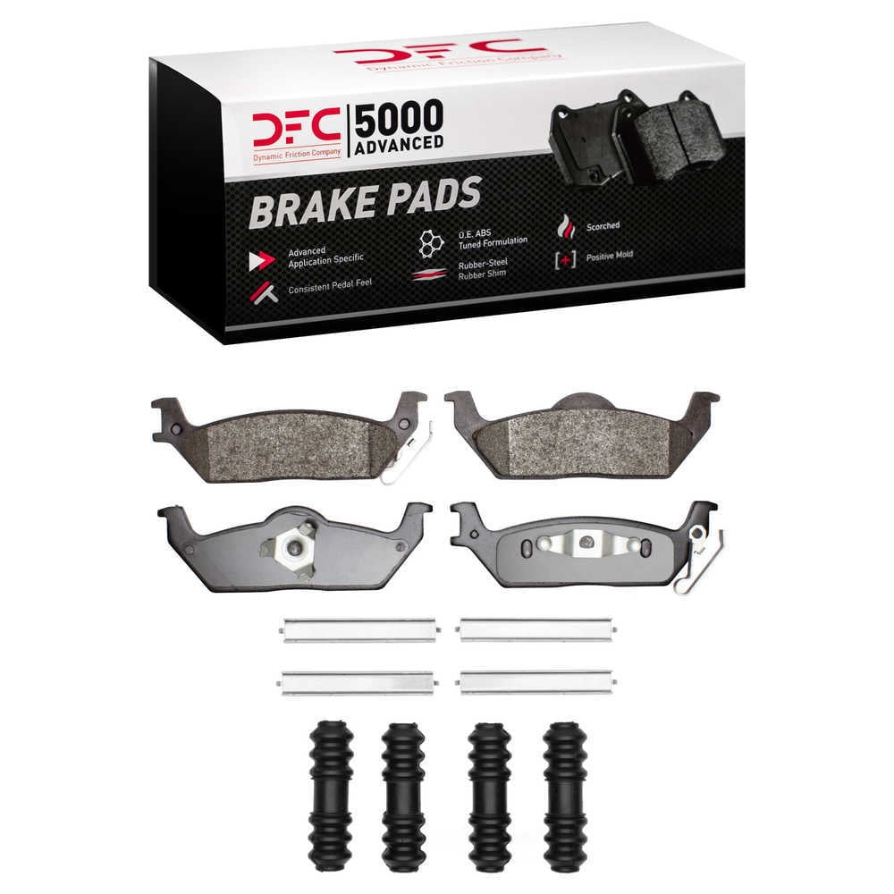 Dynamic Friction Company 1551-1012-01 DFC 5000 Advanced Brake Pads - Semi Metallic and Hardware Kit