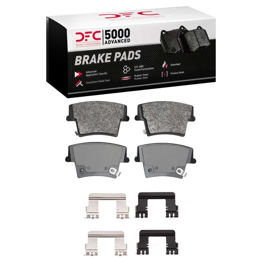 Dynamic Friction Company 1551-1057-12 DFC 5000 Advanced Brake Pads - Semi Metallic and Hardware Kit