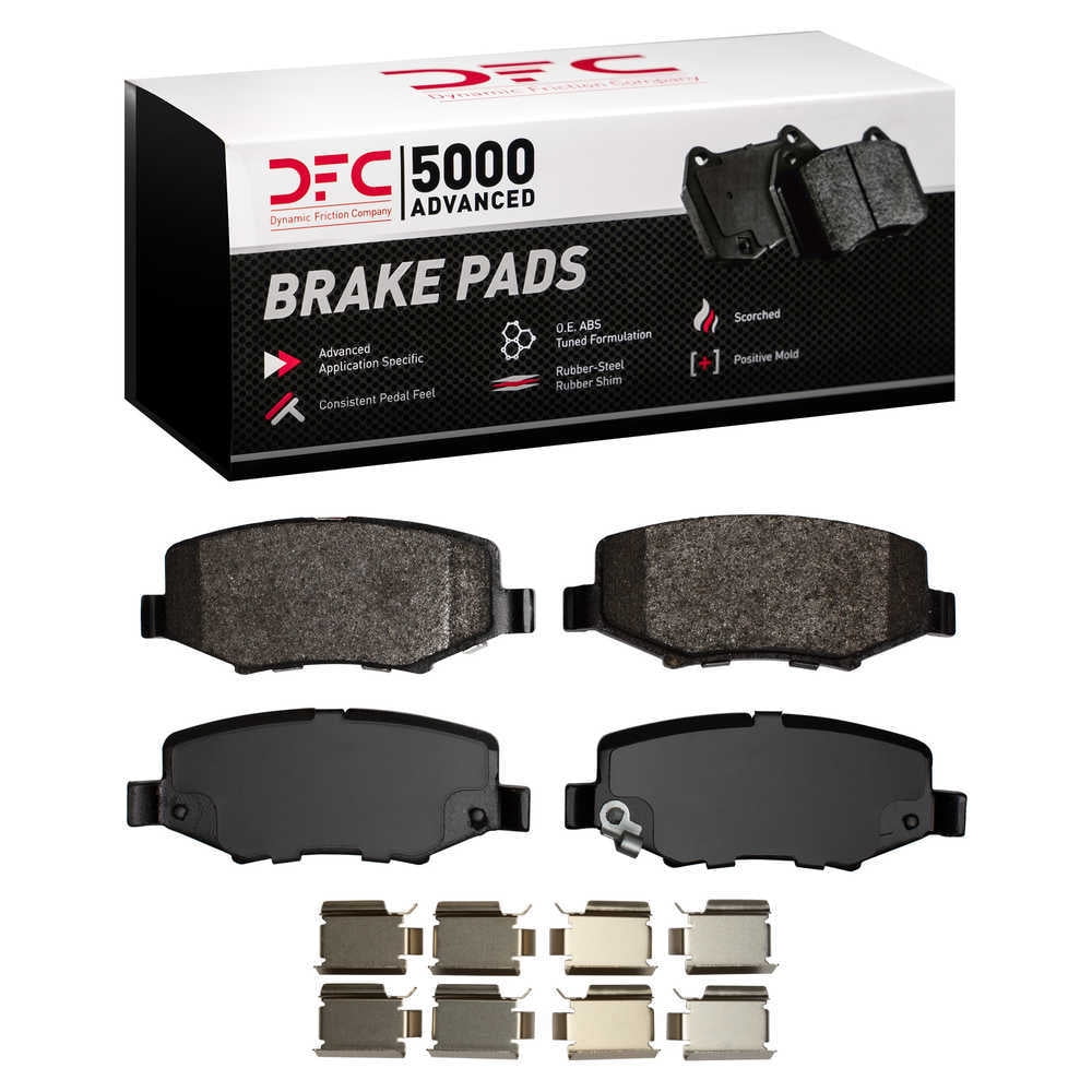 Dynamic Friction Company 1551-1274-01 DFC 5000 Advanced Brake Pads - Semi Metallic and Hardware Kit