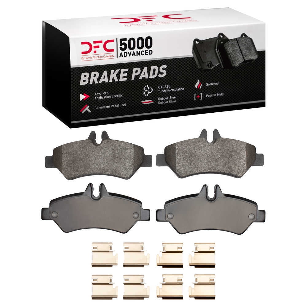 Dynamic Friction Company 1551-1317-01 DFC 5000 Advanced Brake Pads - Semi Metallic and Hardware Kit