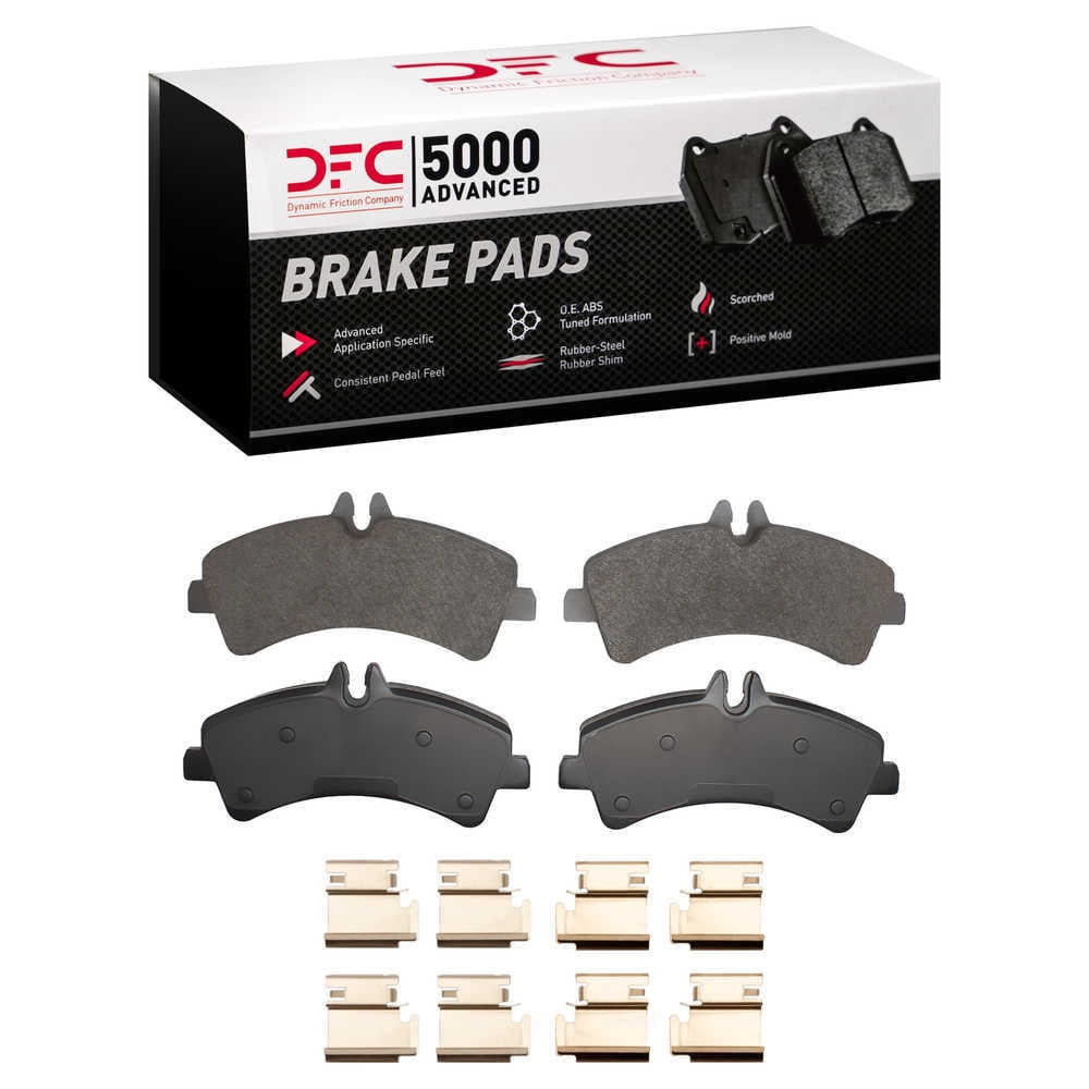Dynamic Friction Company 1551-1318-01 DFC 5000 Advanced Brake Pads - Semi Metallic and Hardware Kit