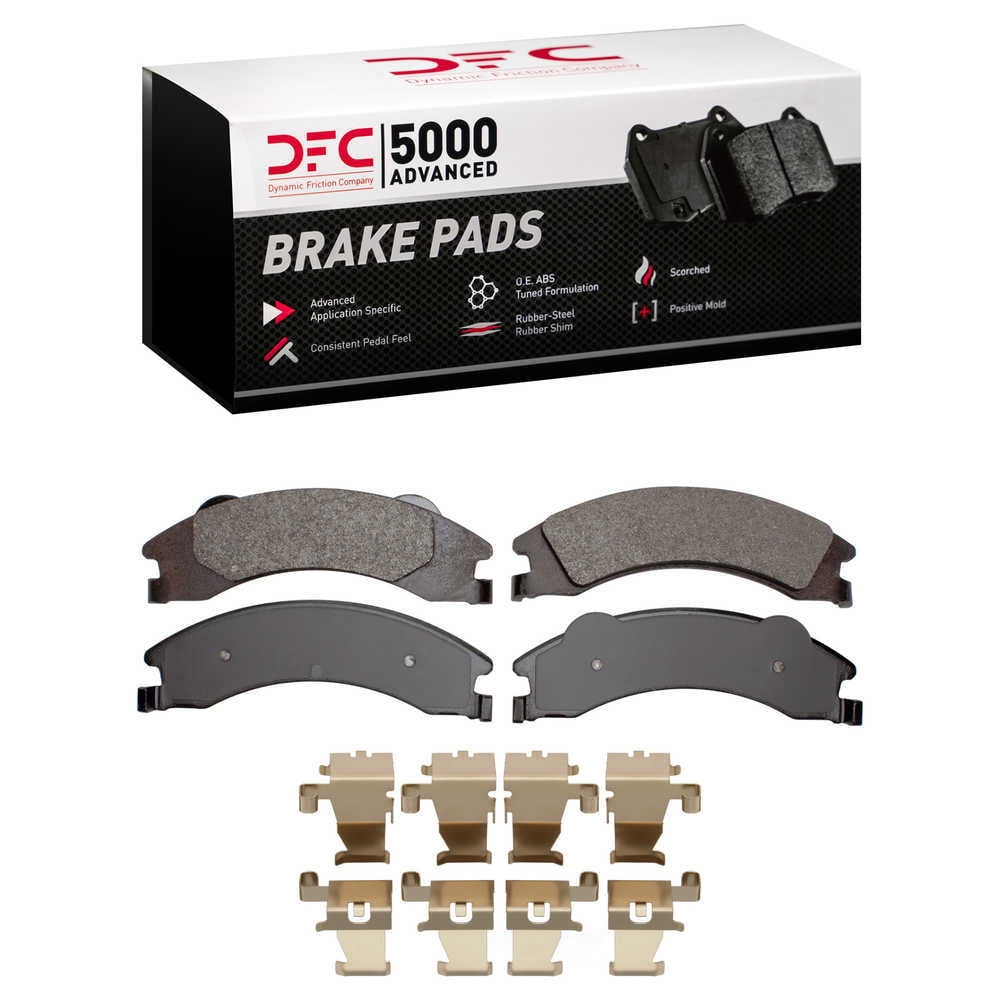 Dynamic Friction Company 1551-1329-01 DFC 5000 Advanced Brake Pads - Semi Metallic and Hardware Kit