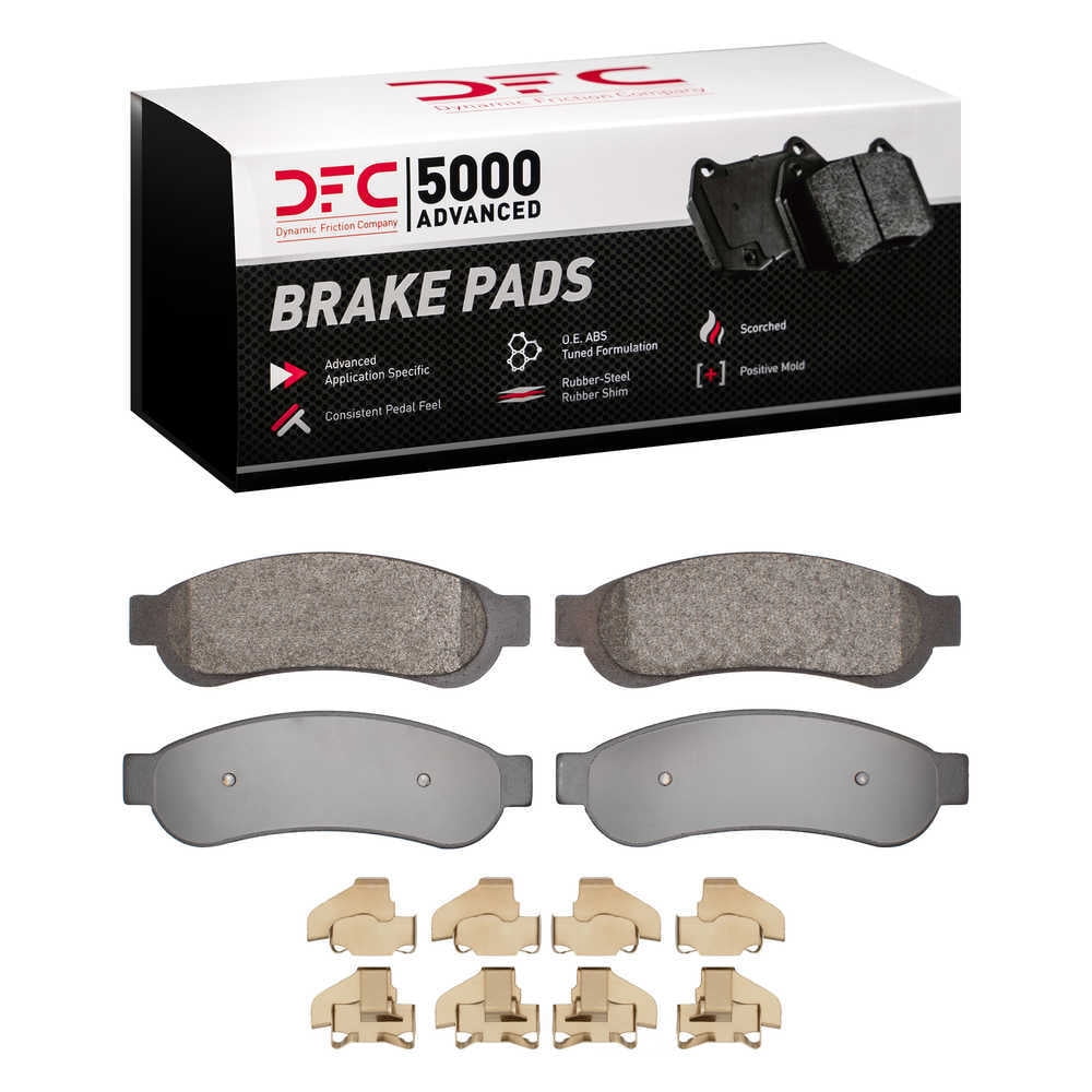 Dynamic Friction Company 1551-1334-02 DFC 5000 Advanced Brake Pads - Semi Metallic and Hardware Kit