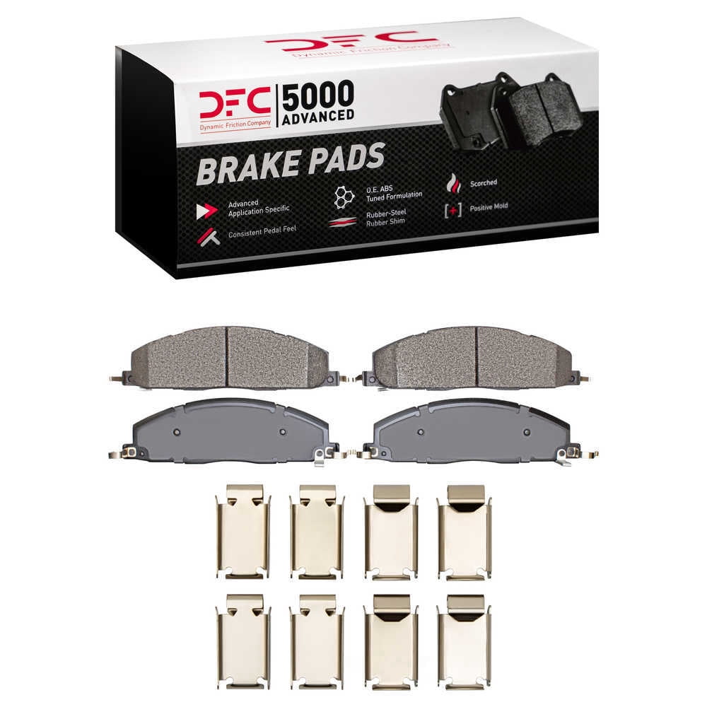 Dynamic Friction Company 1551-1400-01 DFC 5000 Advanced Brake Pads - Semi Metallic and Hardware Kit