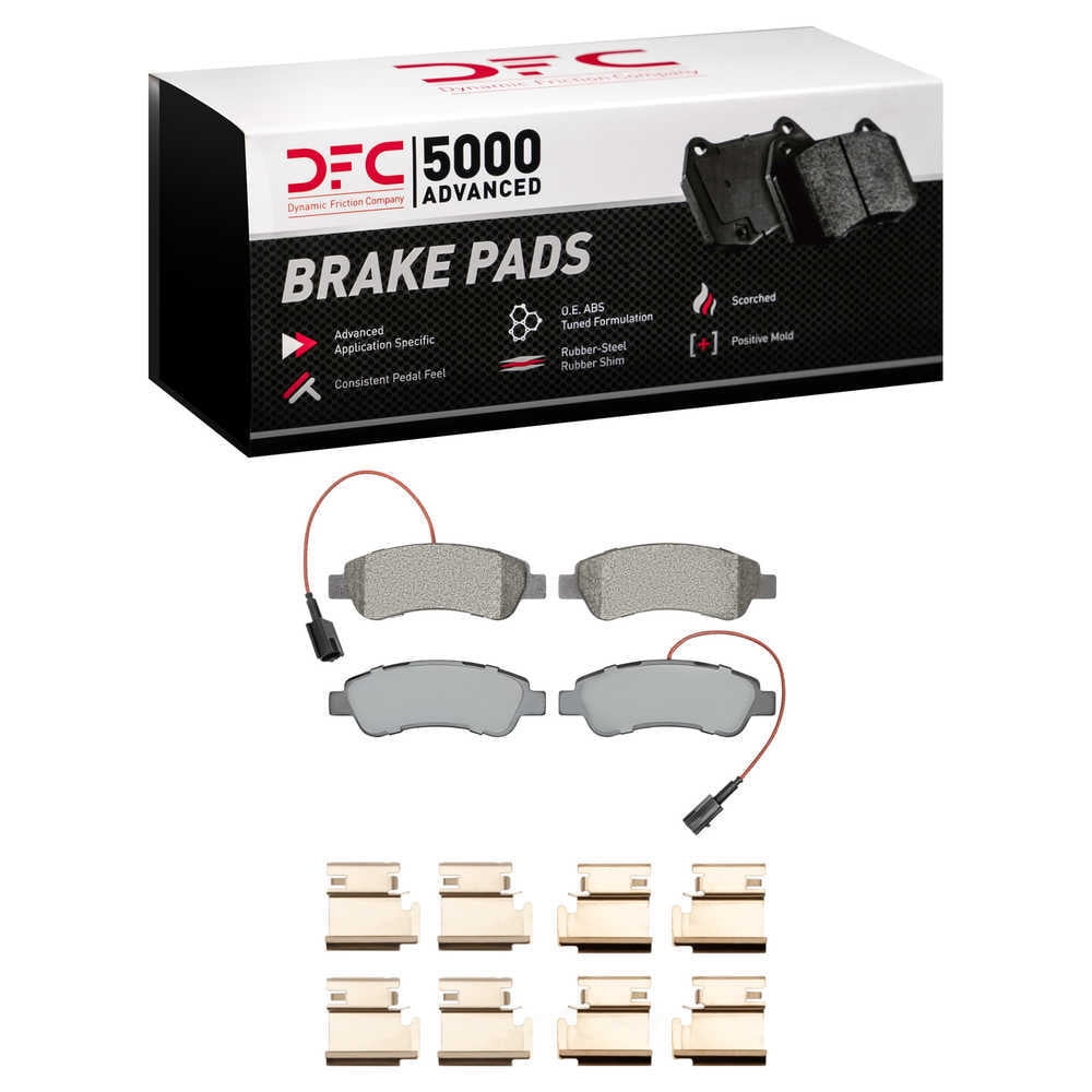 Dynamic Friction Company 1551-1490-01 DFC 5000 Advanced Brake Pads - Semi Metallic and Hardware Kit