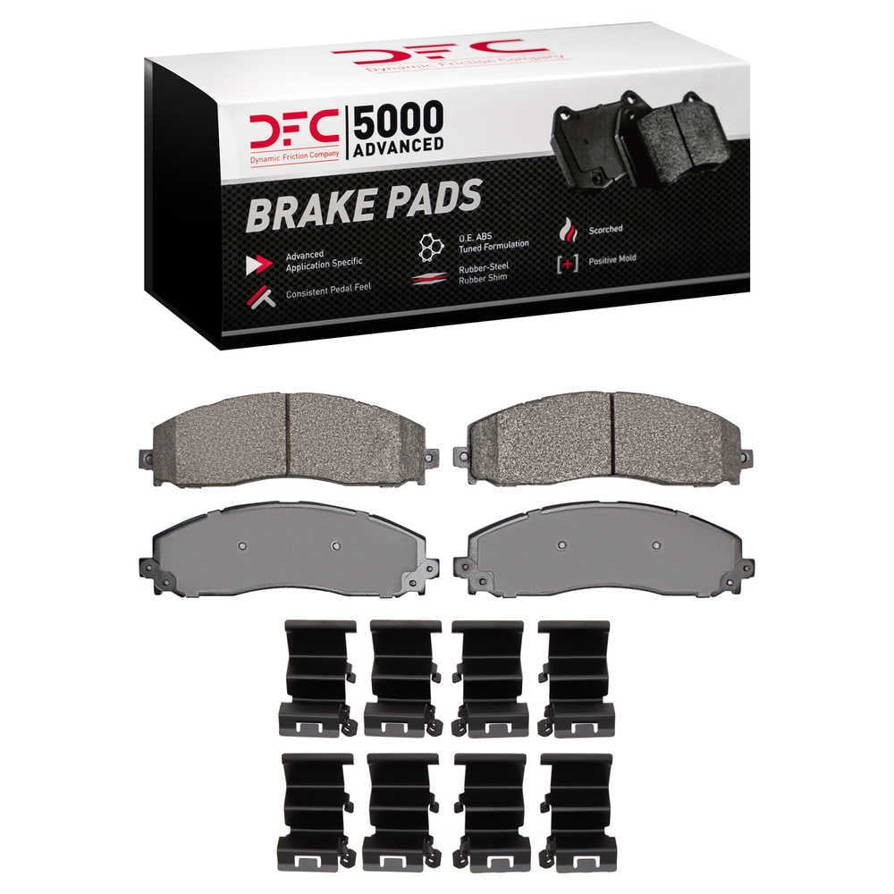 Dynamic Friction Company 1551-1691-01 DFC 5000 Advanced Brake Pads - Semi Metallic and Hardware Kit