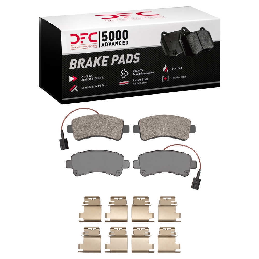 Dynamic Friction Company 1551-1746-01 DFC 5000 Advanced Brake Pads - Semi Metallic and Hardware Kit