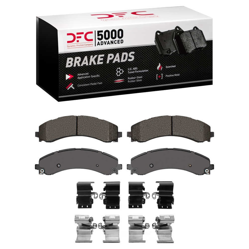 Dynamic Friction Company 1551-2224-01 DFC 5000 Advanced Brake Pads - Semi Metallic and Hardware Kit