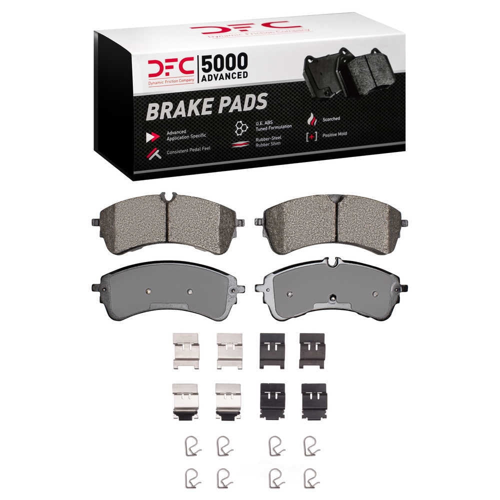 Dynamic Friction Company 1551-2388-01 DFC 5000 Advanced Brake Pads - Semi Metallic and Hardware Kit