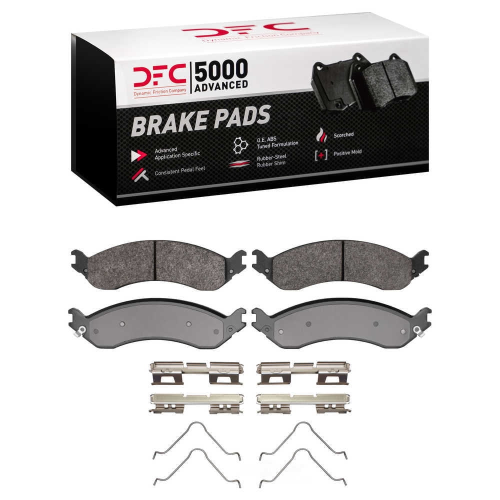 Dynamic Friction Company 1551-2406-01 DFC 5000 Advanced Brake Pads - Semi Metallic and Hardware Kit