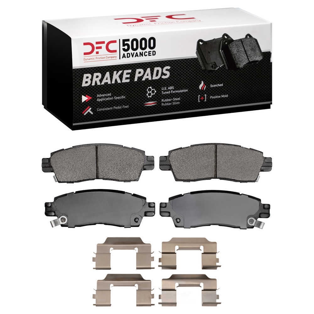 Dynamic Friction Company 1552-0883-01 DFC 5000 Advanced Brake Pads - Semi Metallic and Hardware Kit