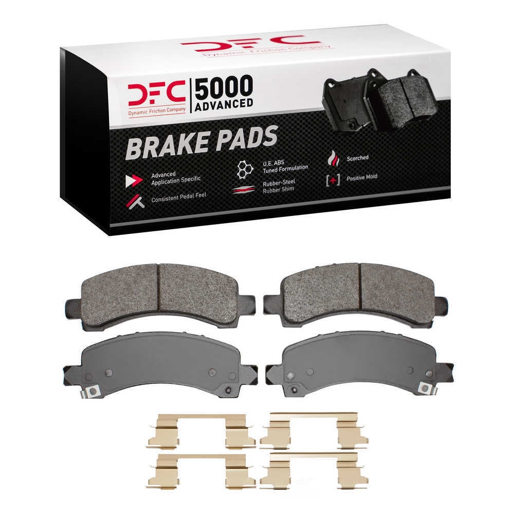 Dynamic Friction Company 1552-0974-01 DFC 5000 Advanced Brake Pads - Semi Metallic and Hardware Kit