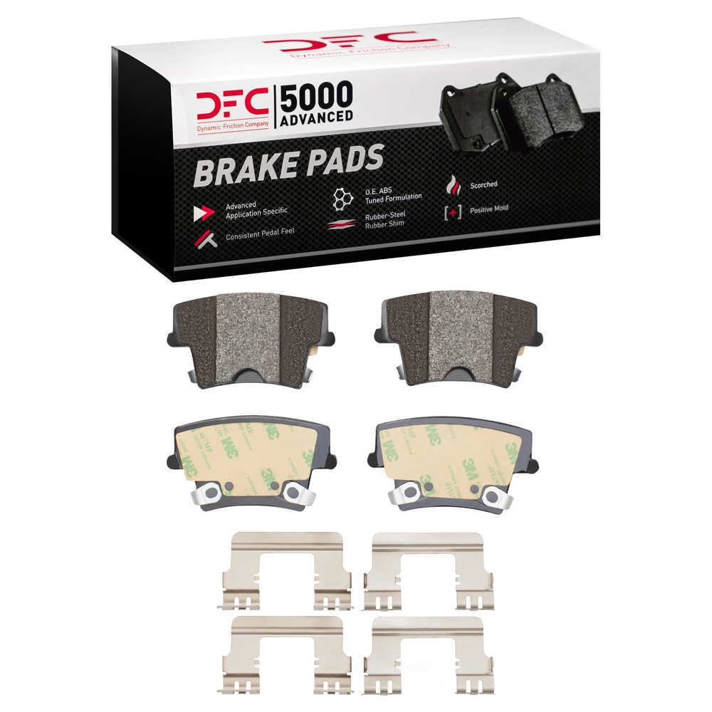Dynamic Friction Company 1552-1057-03 DFC 5000 Advanced Brake Pads - Semi Metallic and Hardware Kit