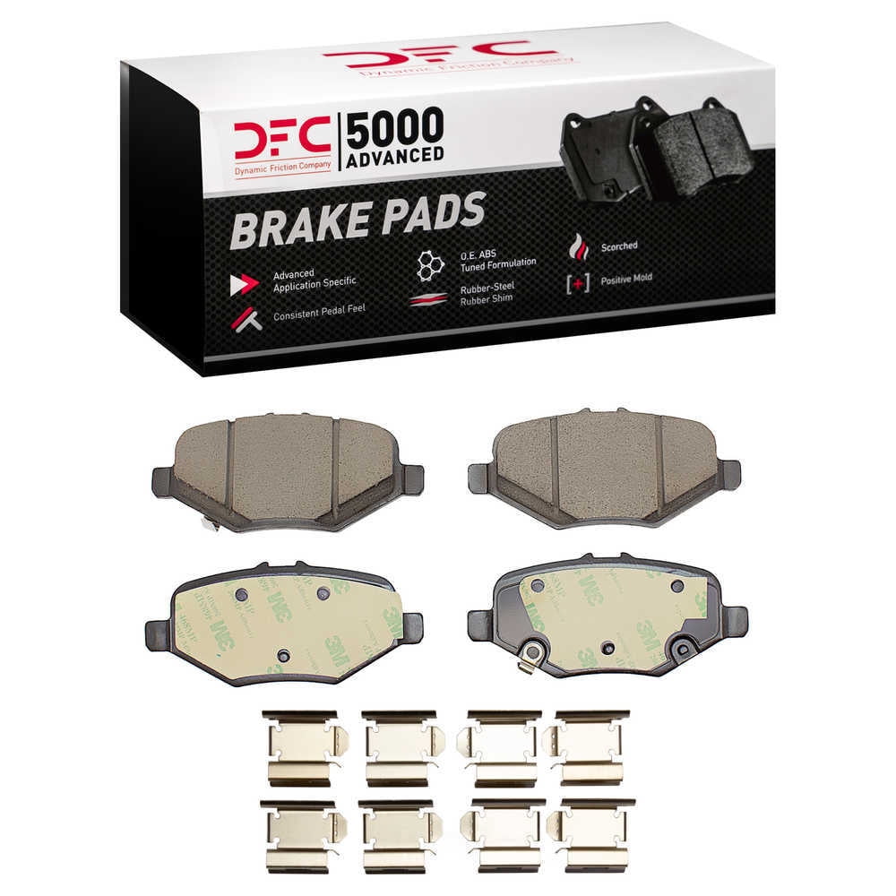 Dynamic Friction Company 1552-1612-01 DFC 5000 Advanced Brake Pads - Semi Metallic and Hardware Kit