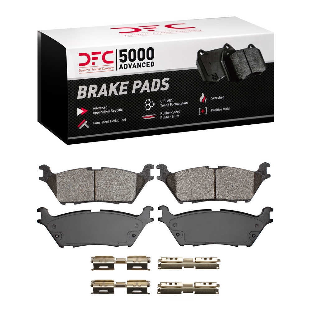 Dynamic Friction Company 1552-1790-01 DFC 5000 Advanced Brake Pads - Semi Metallic and Hardware Kit