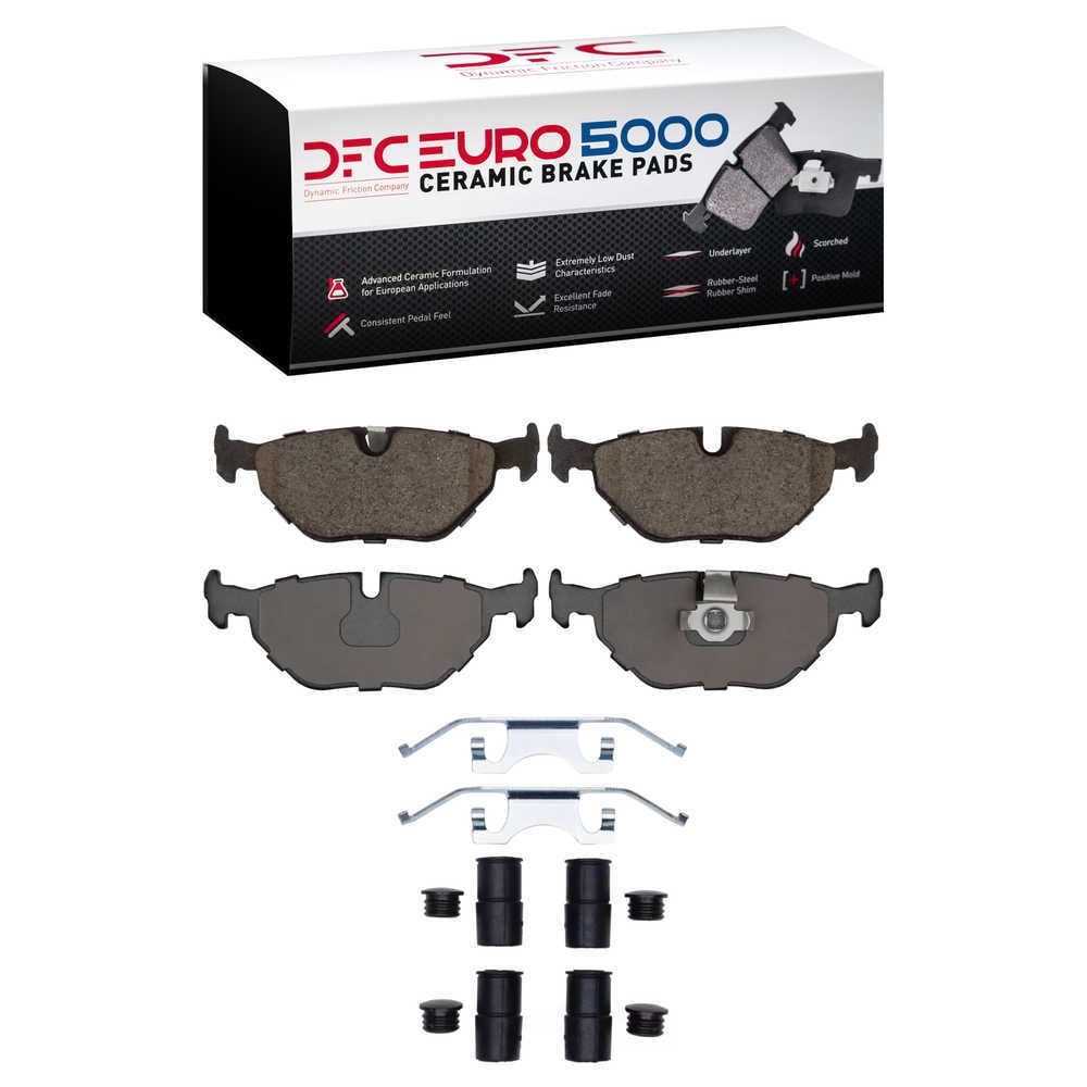 Dynamic Friction Company 1600-0692-12 DFC EURO 5000 Ceramic Brake Pads and Hardware Kit