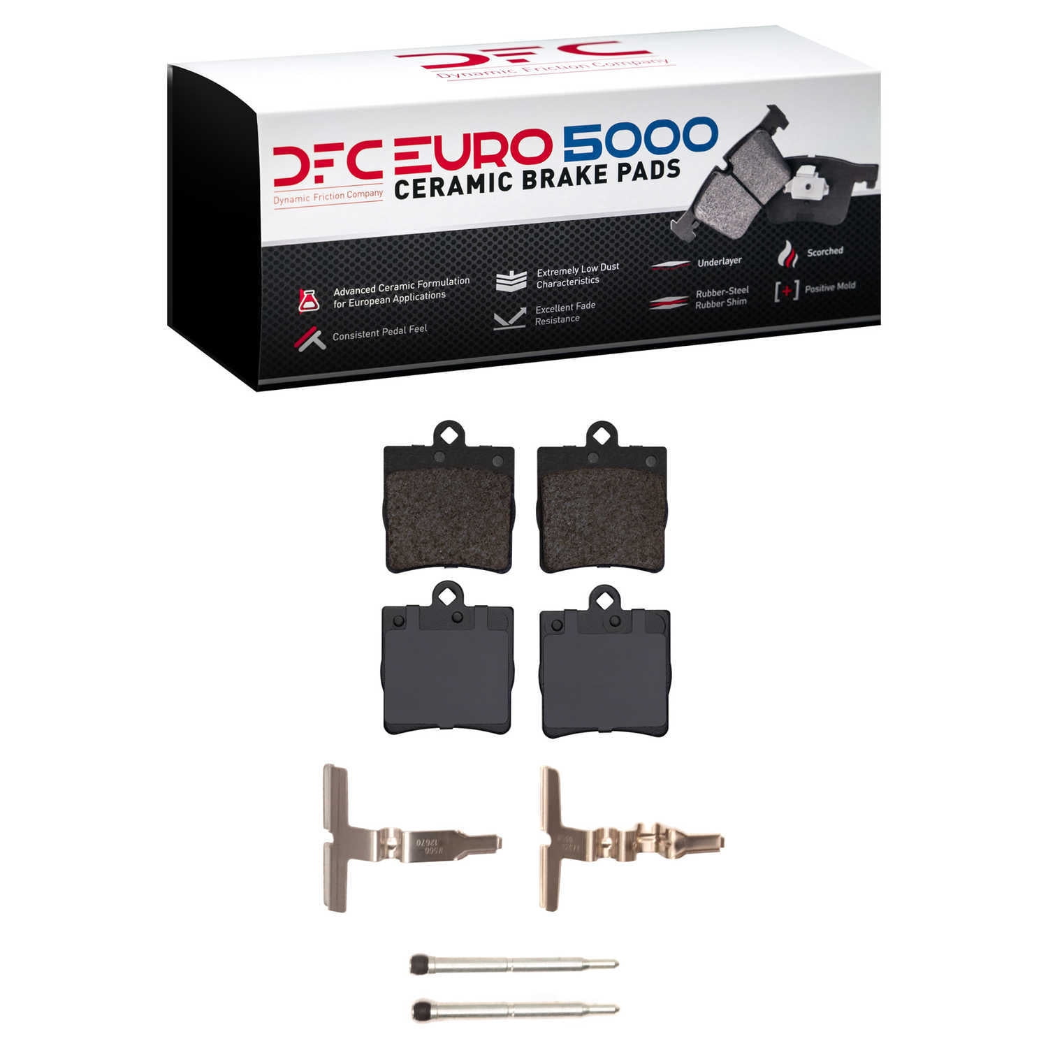 Dynamic Friction Company 1600-0779-01 DFC EURO 5000 Ceramic Brake Pads and Hardware Kit