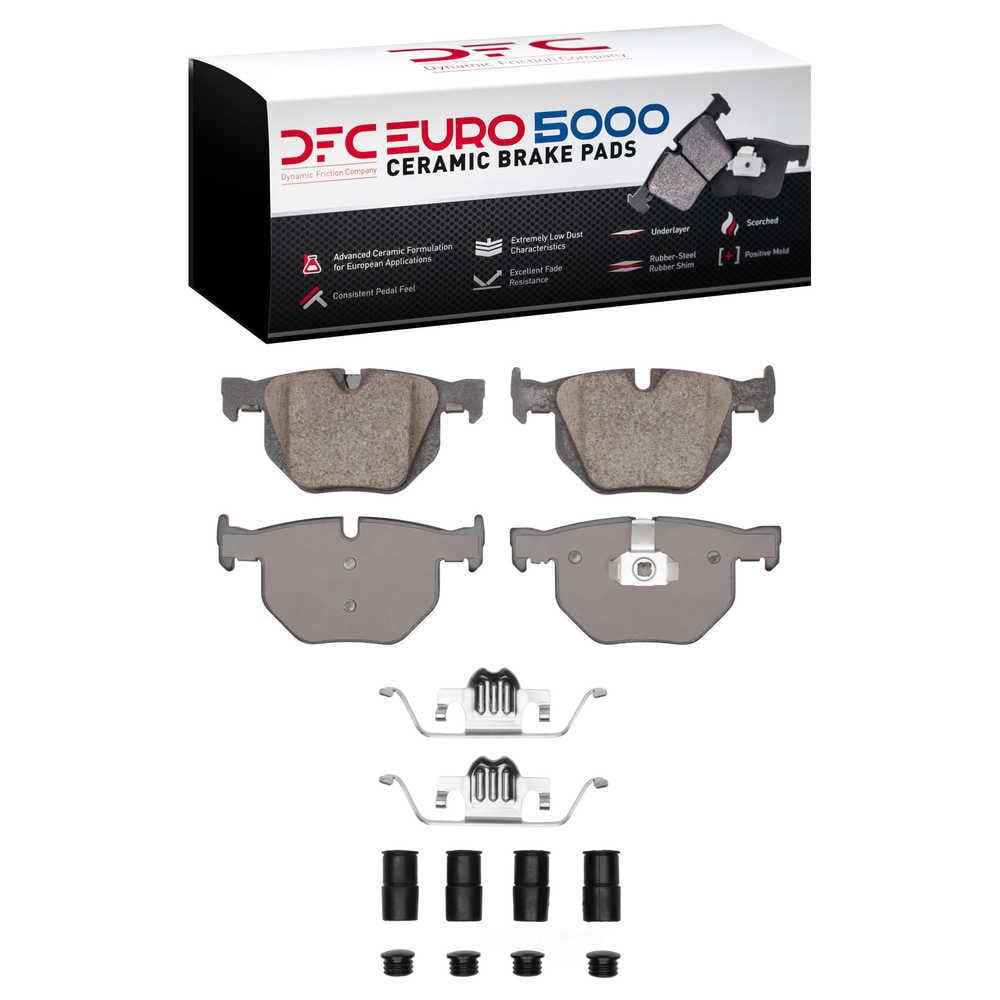 Dynamic Friction Company 1600-1042-01 DFC EURO 5000 Ceramic Brake Pads and Hardware Kit