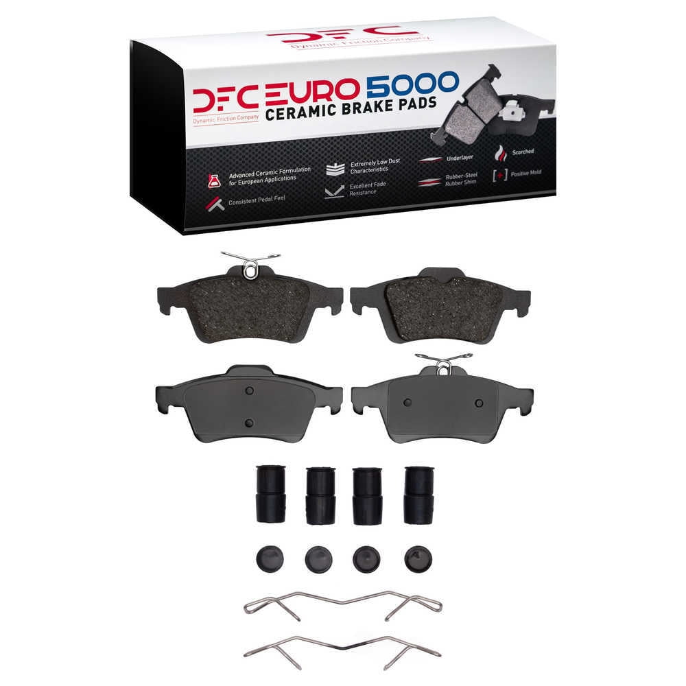 Dynamic Friction Company 1600-1095-01 DFC EURO 5000 Ceramic Brake Pads and Hardware Kit