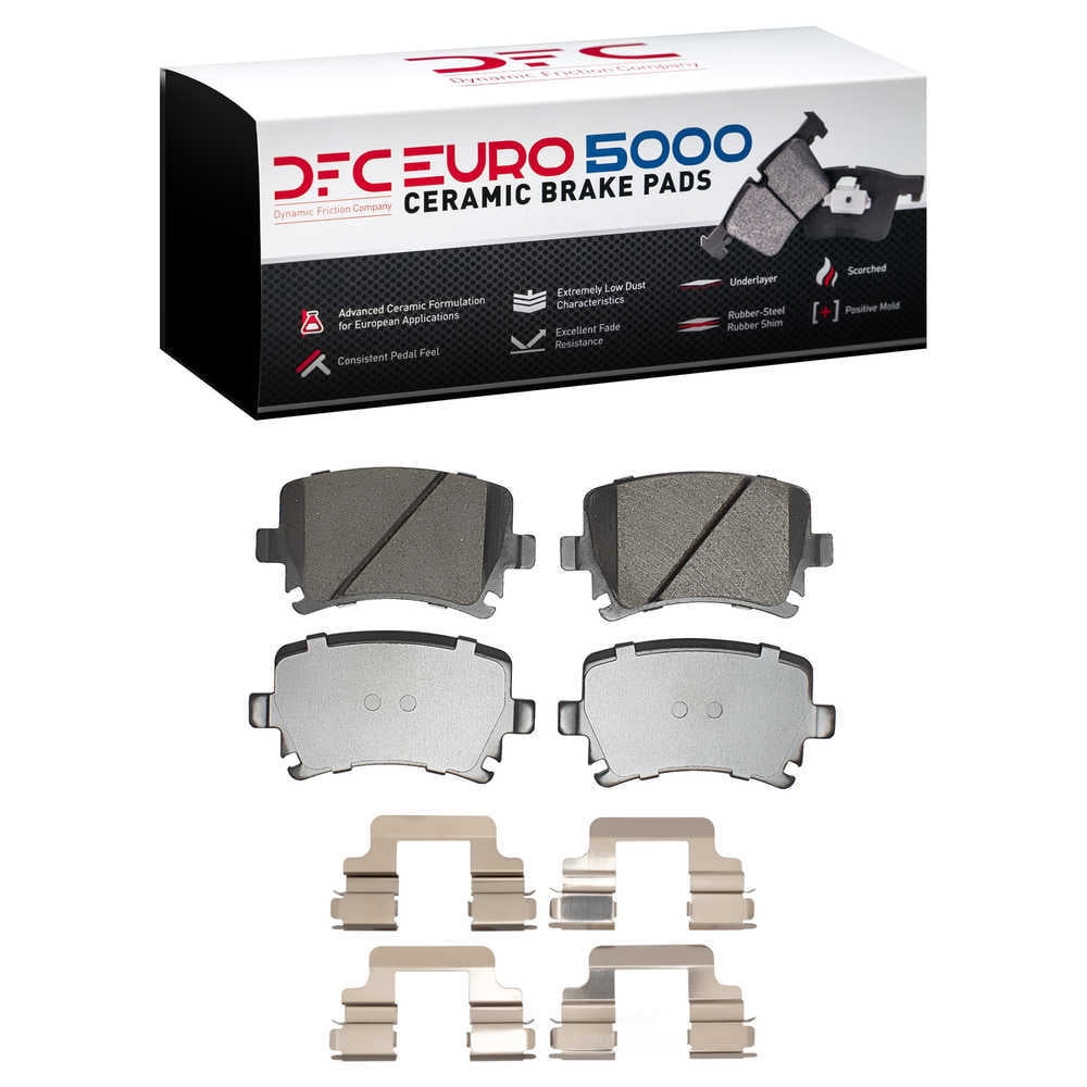Dynamic Friction Company 1600-1108-02 DFC EURO 5000 Ceramic Brake Pads and Hardware Kit