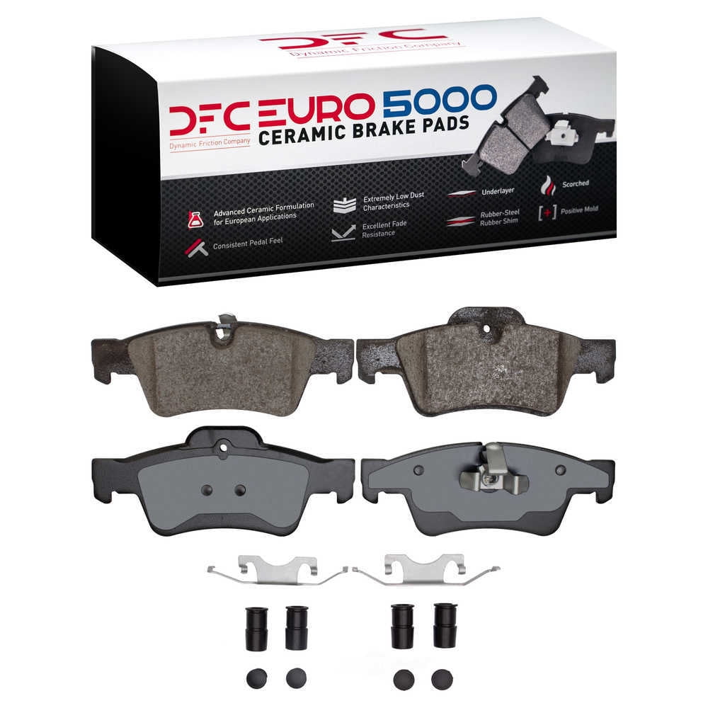 Dynamic Friction Company 1600-1122-01 DFC EURO 5000 Ceramic Brake Pads and Hardware Kit