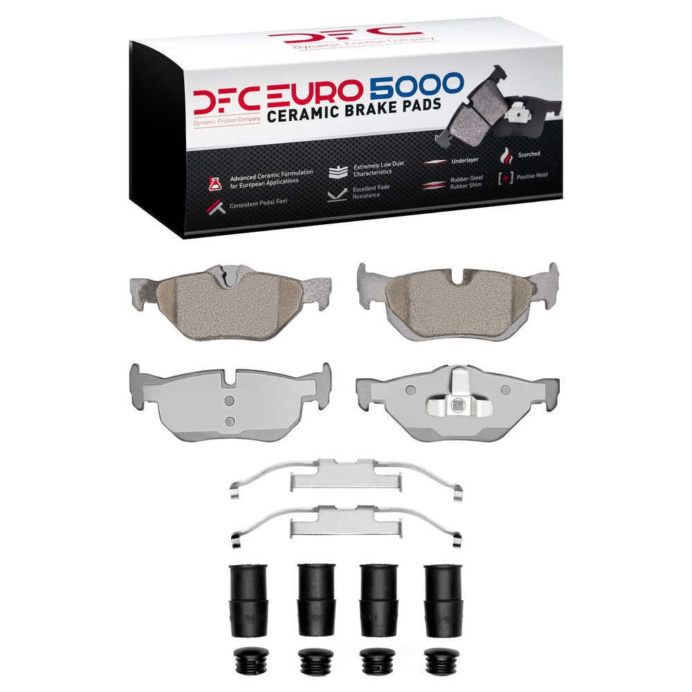Dynamic Friction Company 1600-1267-01 DFC EURO 5000 Ceramic Brake Pads and Hardware Kit