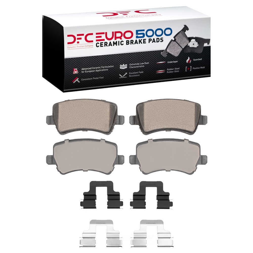 Dynamic Friction Company 1600-1307-01 DFC EURO 5000 Ceramic Brake Pads and Hardware Kit