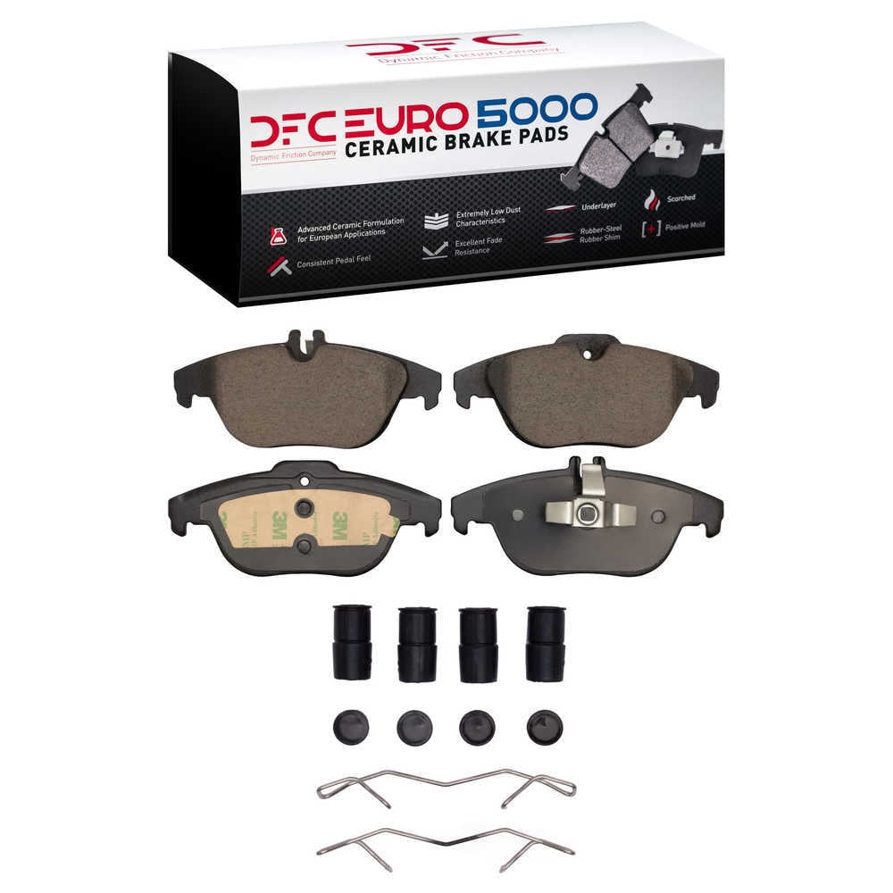 Dynamic Friction Company 1600-1341-01 DFC EURO 5000 Ceramic Brake Pads and Hardware Kit