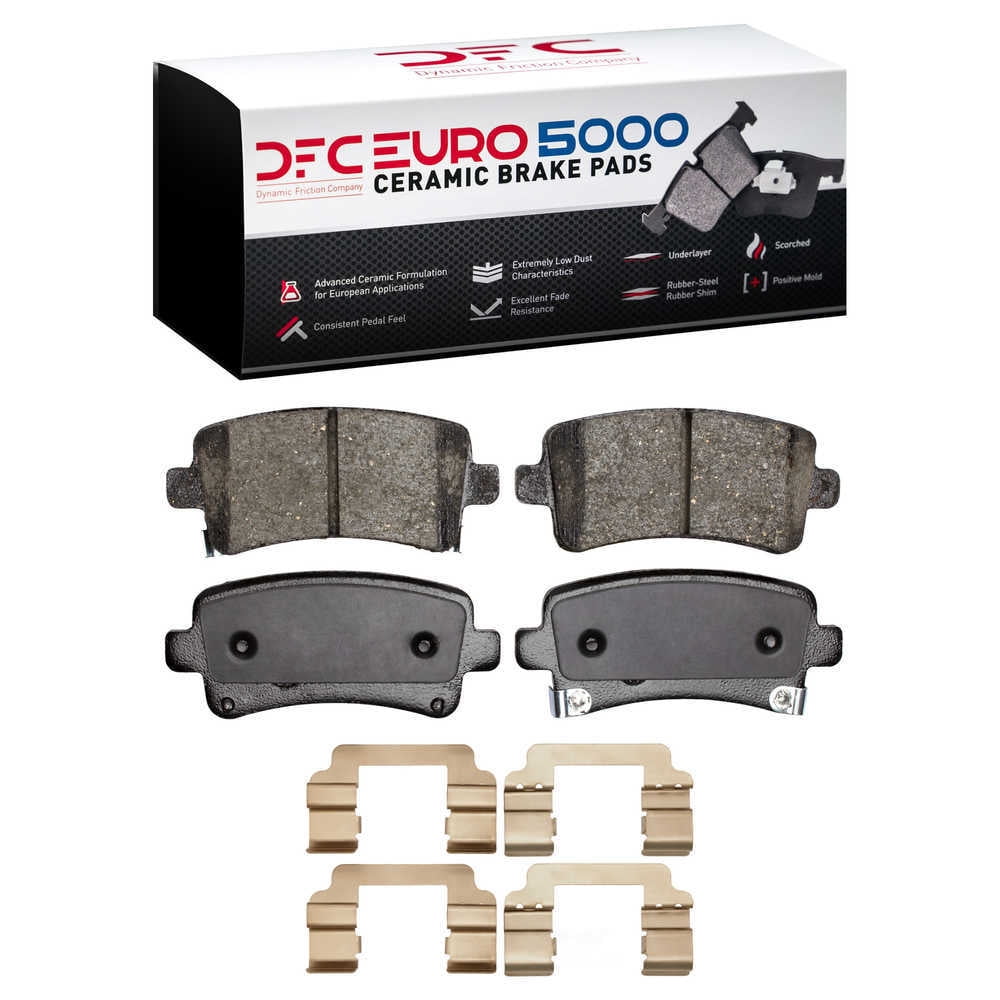 Dynamic Friction Company 1600-1430-01 DFC EURO 5000 Ceramic Brake Pads and Hardware Kit