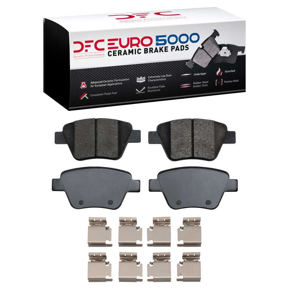 Dynamic Friction Company 1600-1456-01 DFC EURO 5000 Ceramic Brake Pads and Hardware Kit