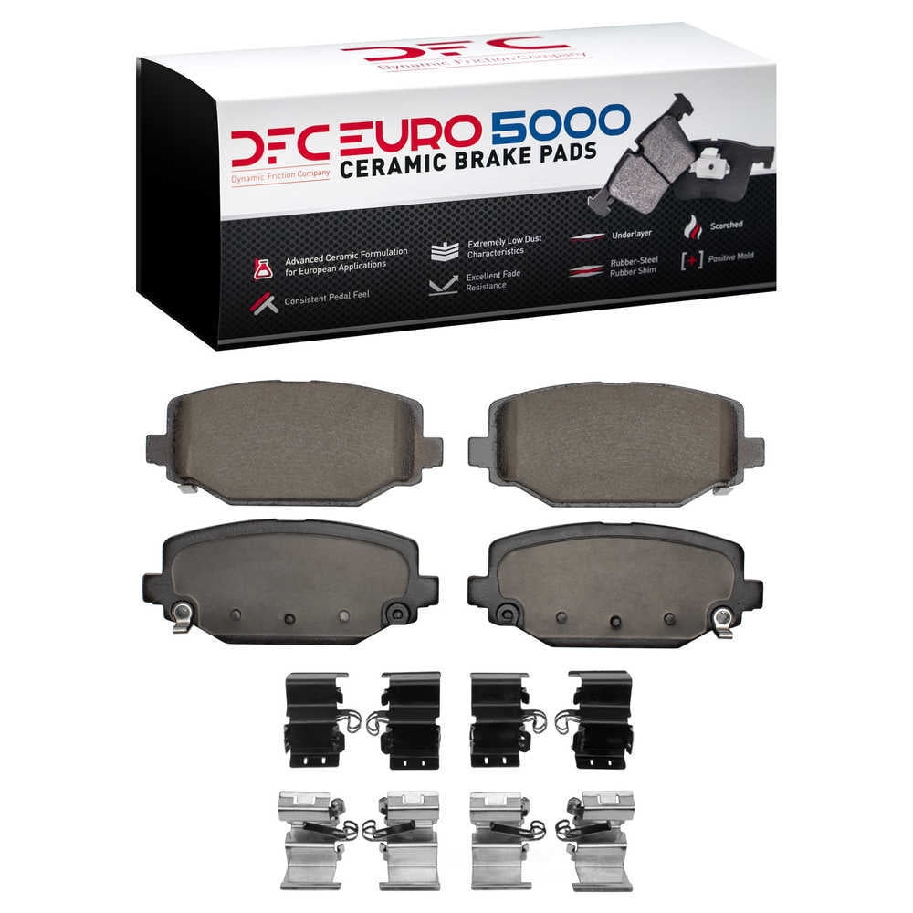 Dynamic Friction Company 1600-1596-01 DFC EURO 5000 Ceramic Brake Pads and Hardware Kit
