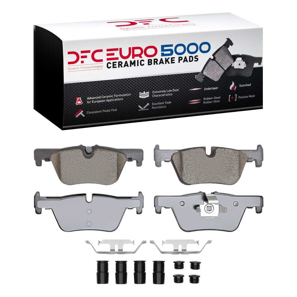 Dynamic Friction Company 1600-1613-01 DFC EURO 5000 Ceramic Brake Pads and Hardware Kit