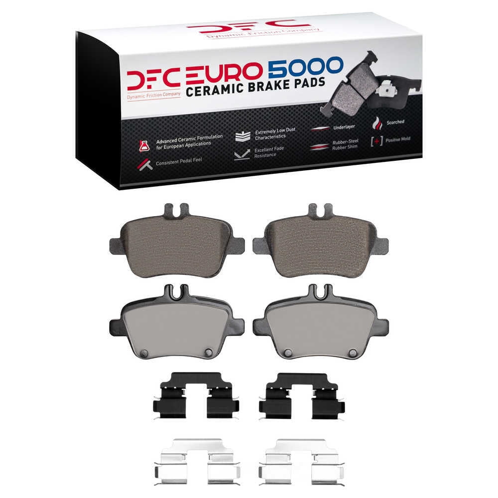 Dynamic Friction Company 1600-1646-01 DFC EURO 5000 Ceramic Brake Pads and Hardware Kit