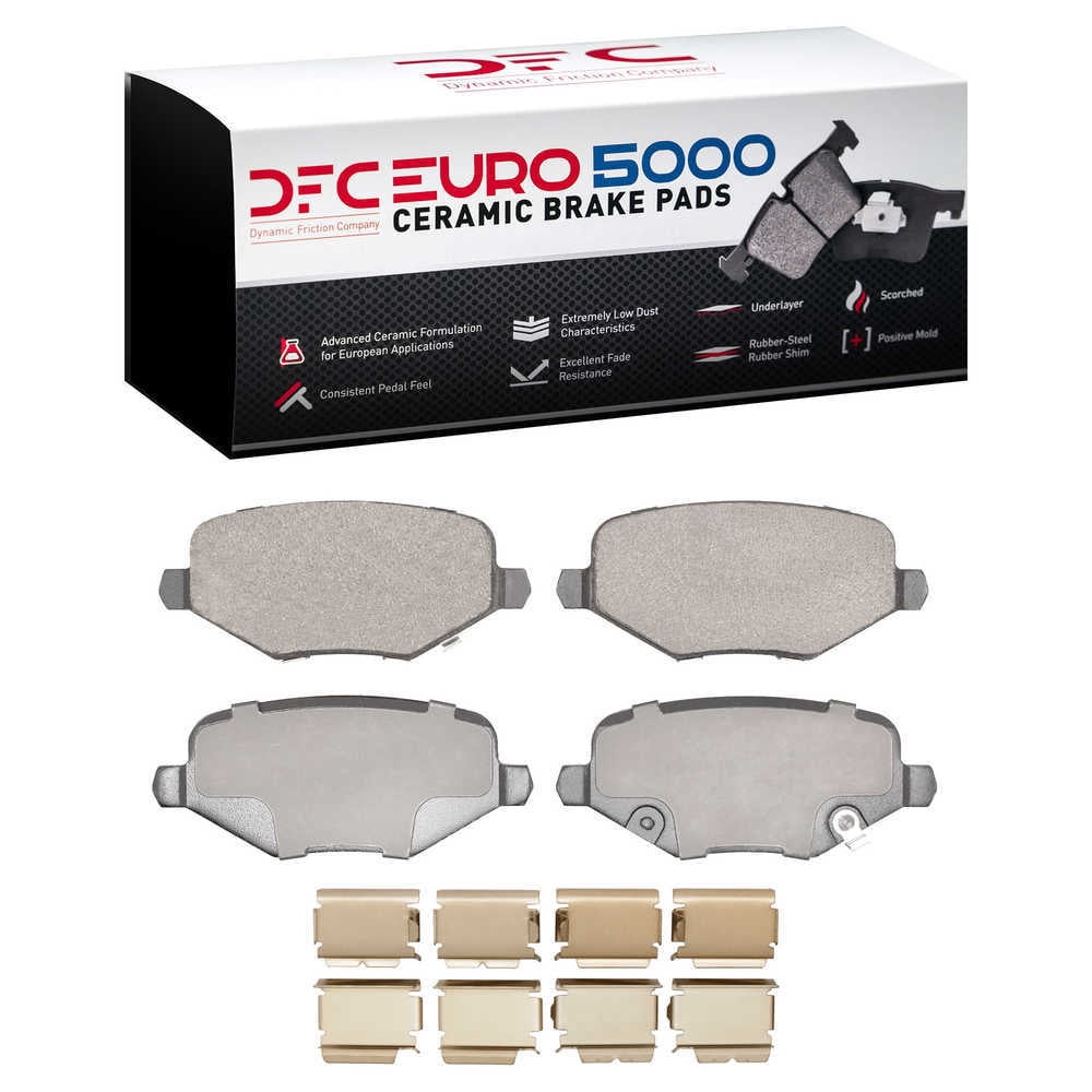 Dynamic Friction Company 1600-1719-02 DFC EURO 5000 Ceramic Brake Pads and Hardware Kit