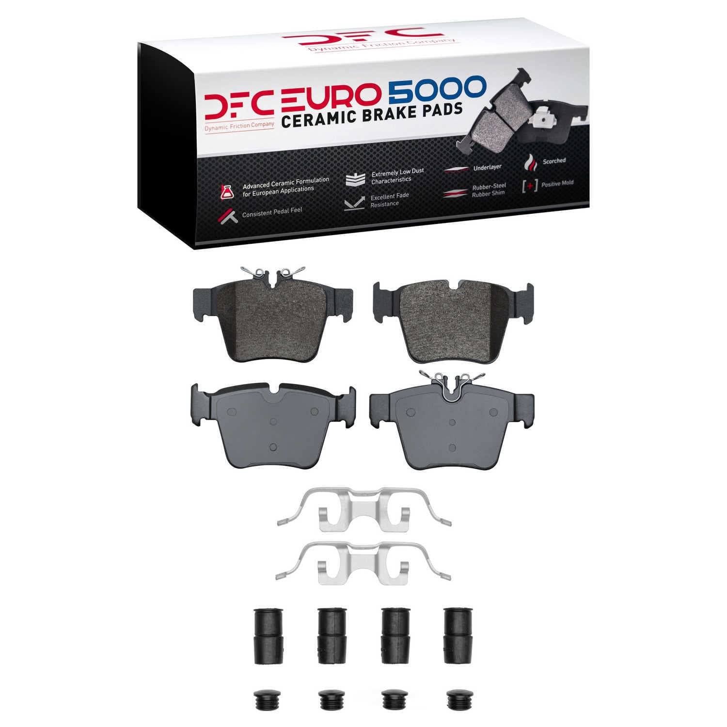 Dynamic Friction Company 1600-1872-01 DFC EURO 5000 Ceramic Brake Pads and Hardware Kit