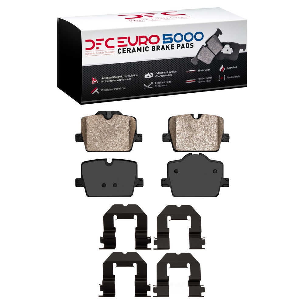 Dynamic Friction Company 1600-2221-01 DFC EURO 5000 Ceramic Brake Pads and Hardware Kit