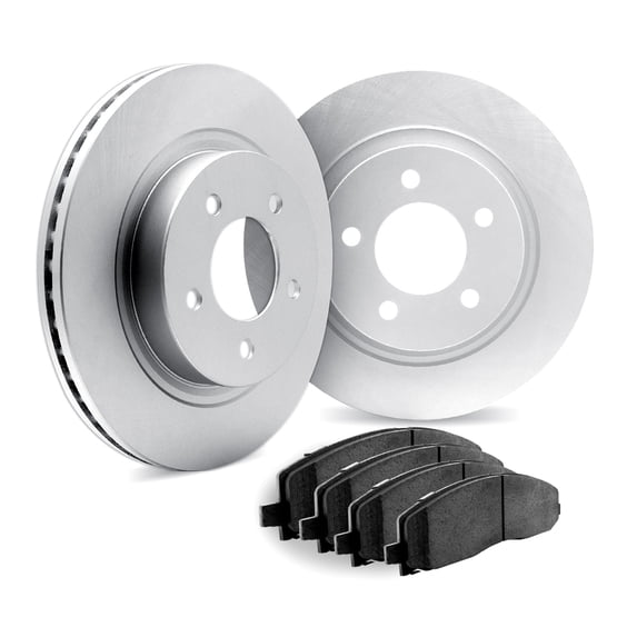 Dynamic Friction Company Rear Brake GEOMET Rotors with 5000 Euro Ceramic Brake Pads - 9602-63025