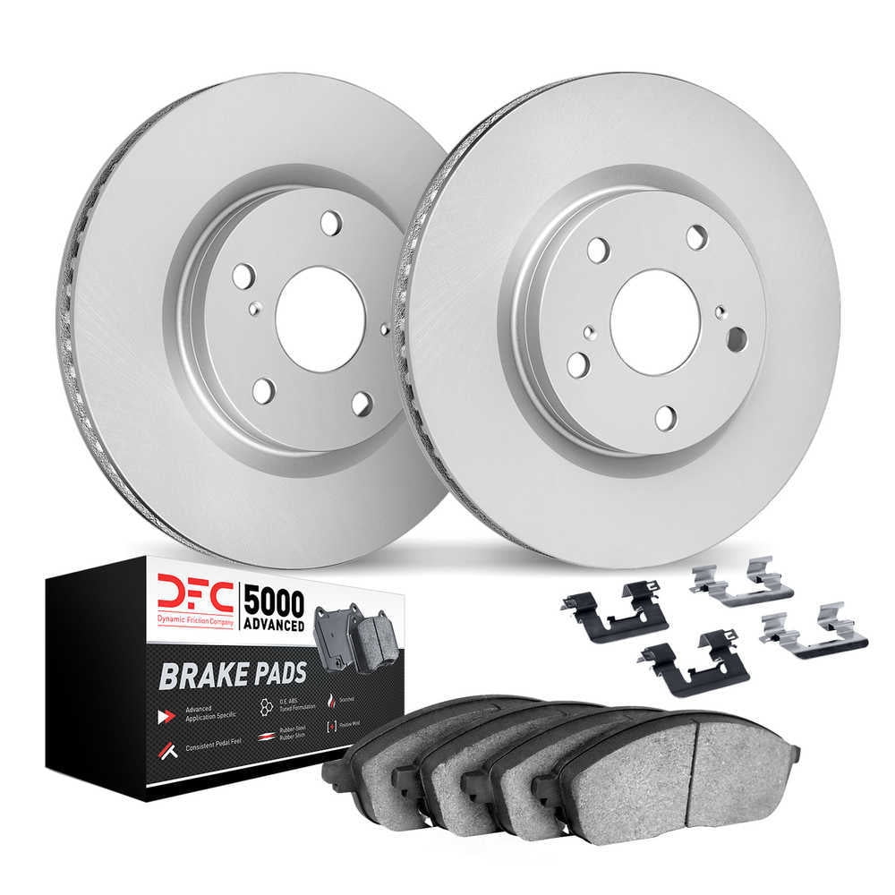 Dynamic Friction Company 4512-47127 DFC Geospec Rotors with 5000 Advanced Brake Pads includes